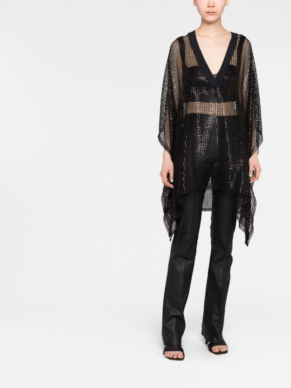 Balmain Kaftan met pailletten - Zwart