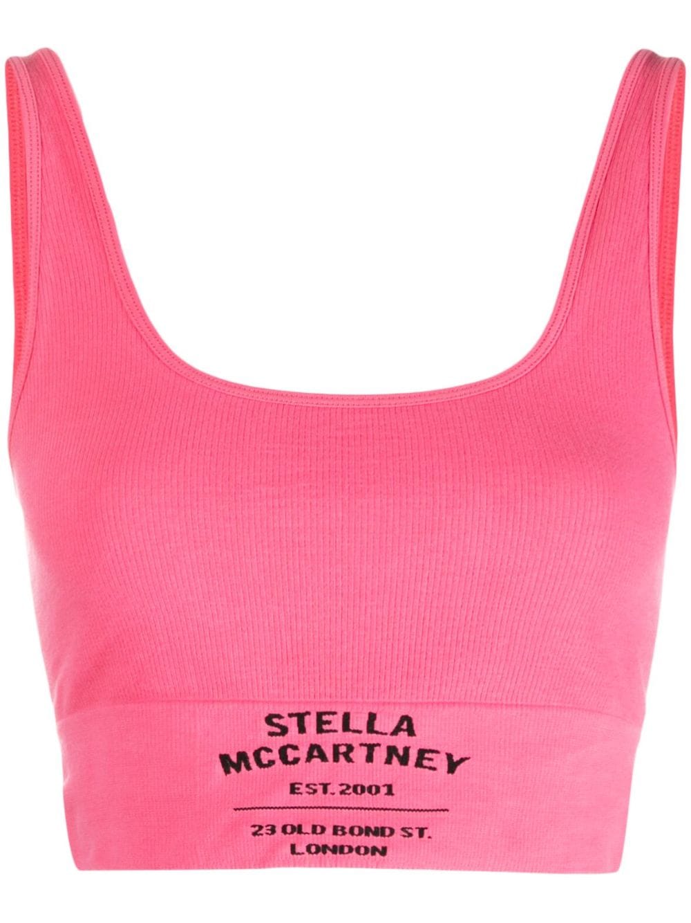 Stella Mccartney Ribbed Cotton Crop Top In Rosa