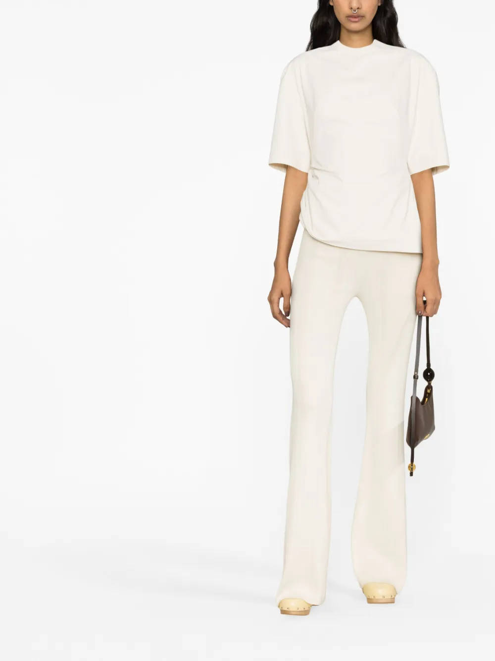 Jacquemus T-shirt met gespsluiting - Wit