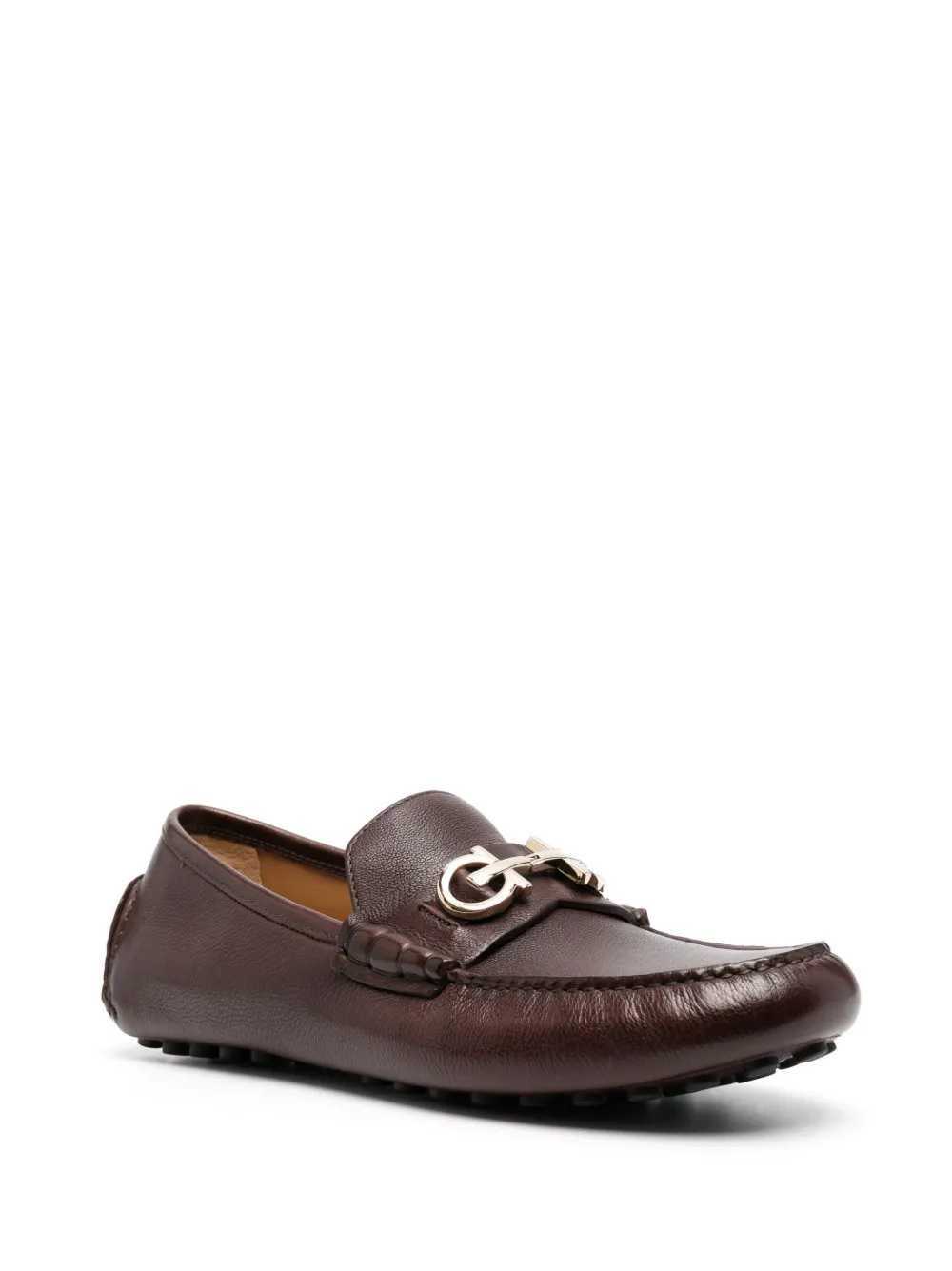 Ferragamo Loafers met gancini plakkaat - Bruin