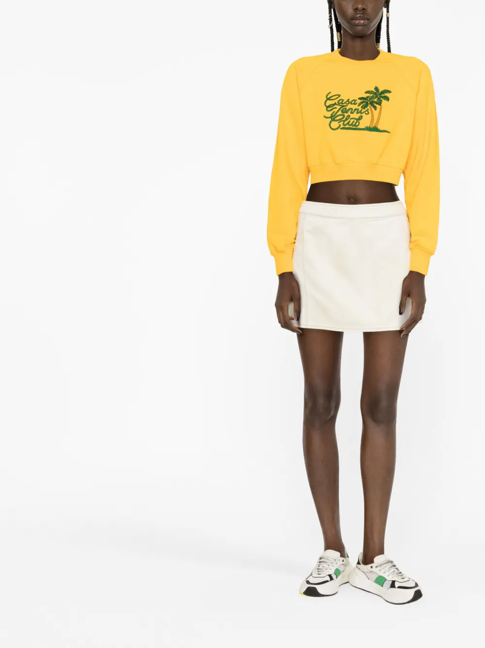 PALM ANGELS BULL DENIM MINISKIRT 