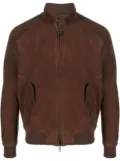 Baracuta G9 Harrington panelled suede jacket - Brown