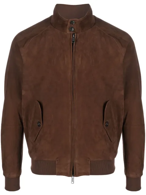 Baracuta zip-up suede leather jacket