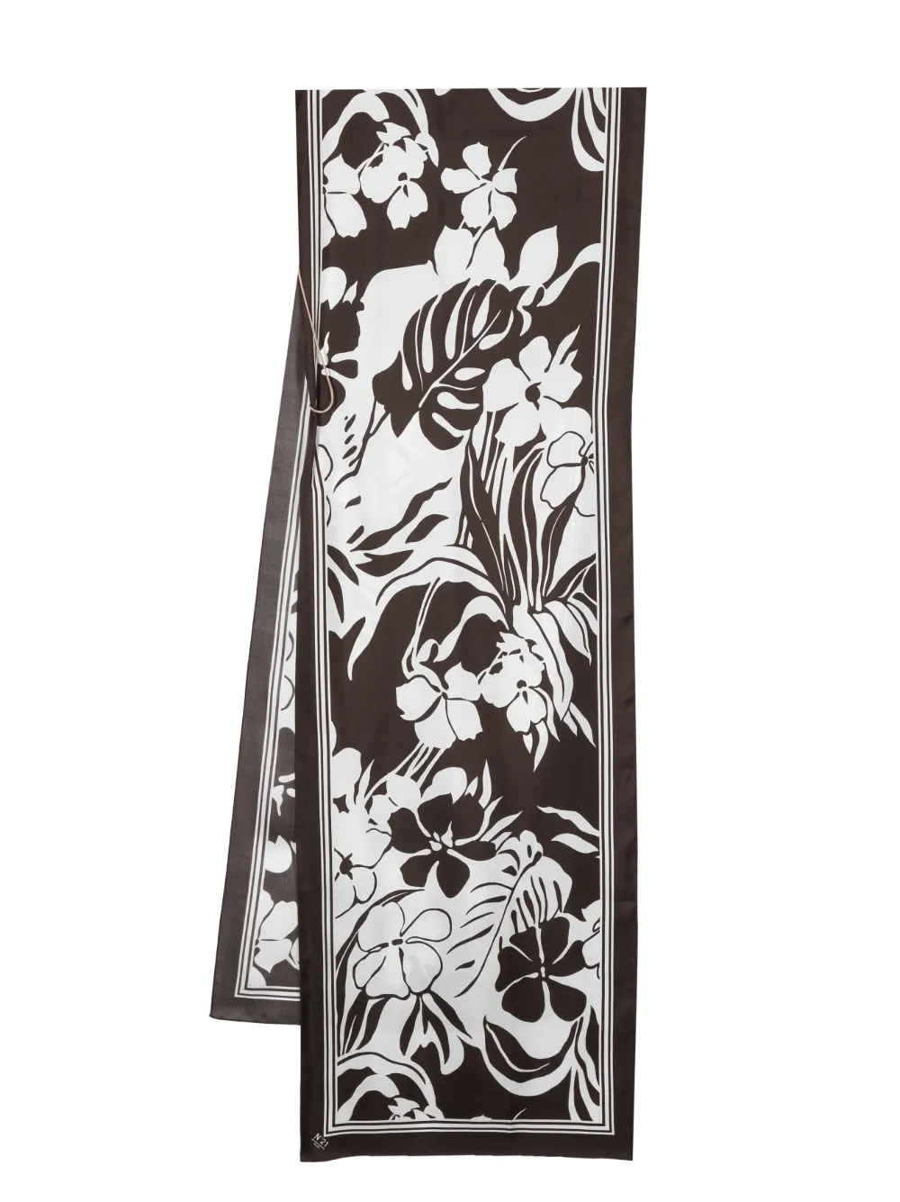 Nº21 floral-print silk scarf - White