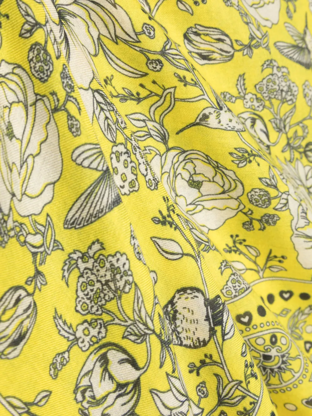 Destin Sjaal met bloemenprint - Geel