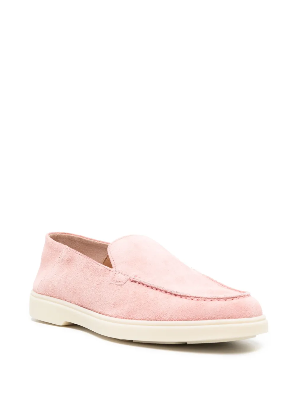 Santoni Loafers met tonaal stiksel - Roze