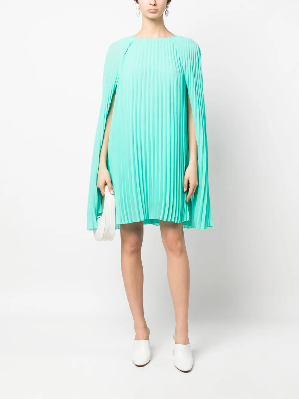 Essentiel Antwerp Plooi-jurk met cape - Groen