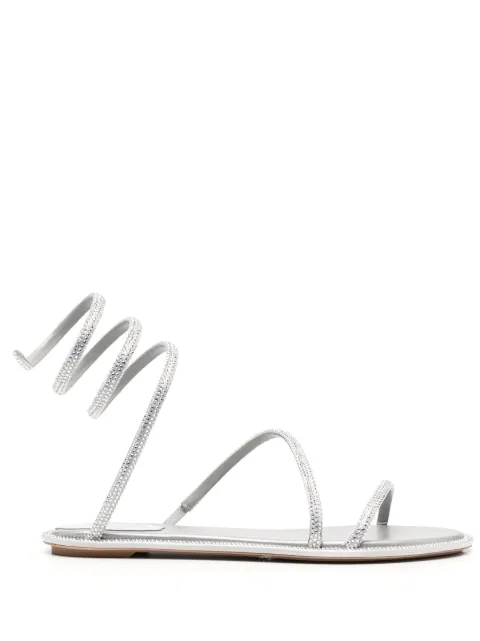 René Caovilla crystal-embellished flat sandals 
