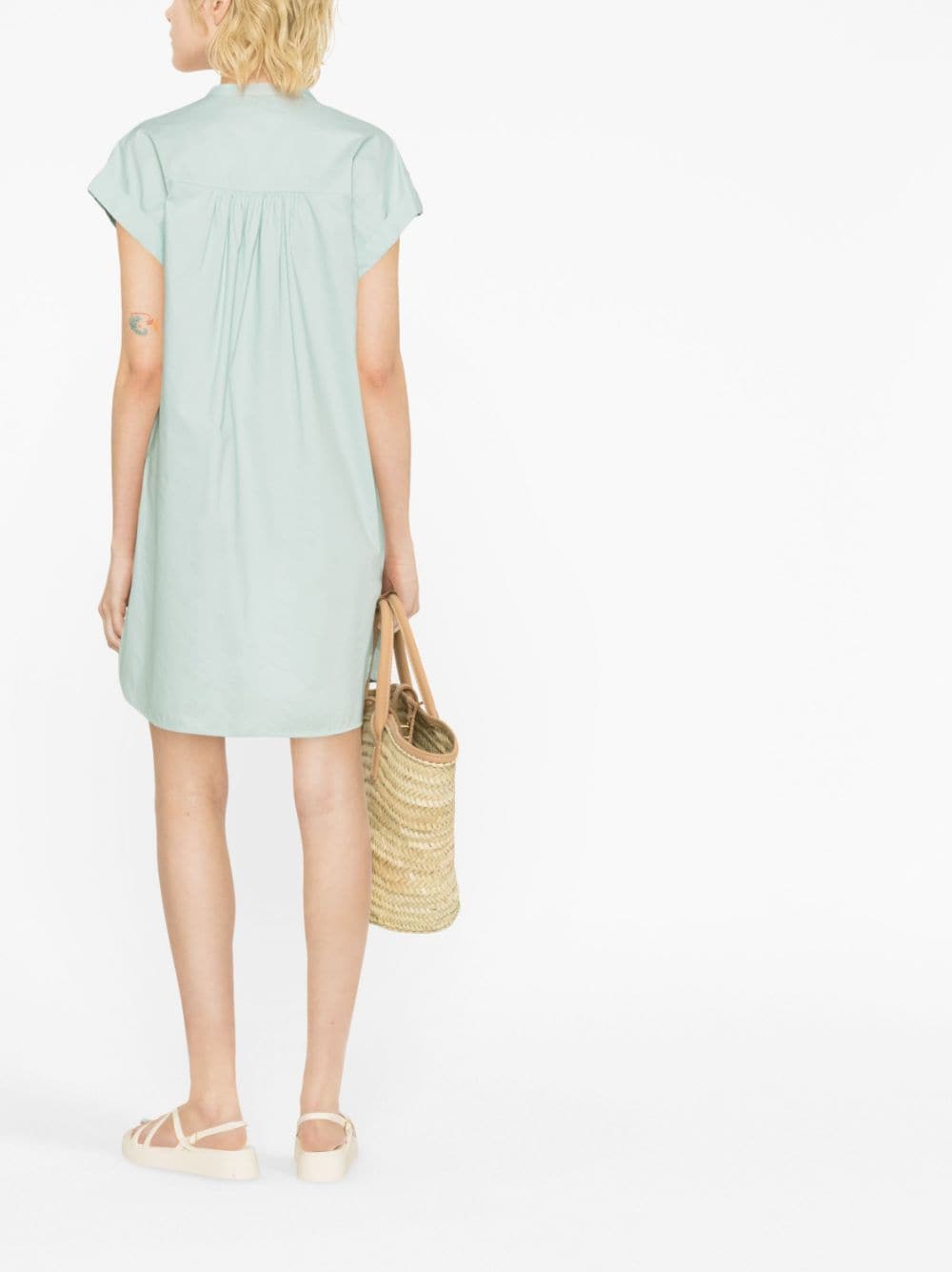 Shop Woolrich Short-sleeve Cotton Dress In Green