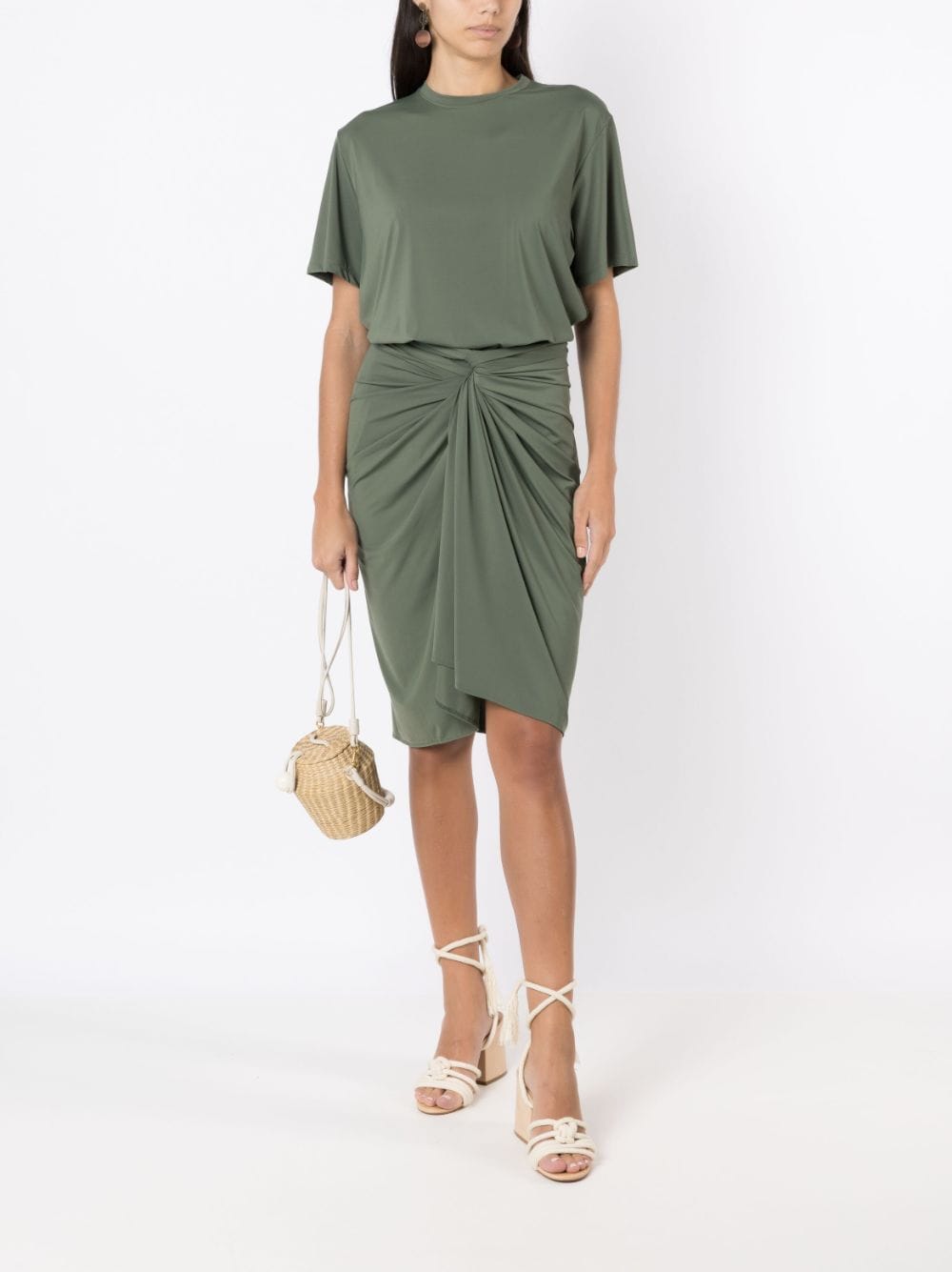 Shop Lygia & Nanny Pareo Orixa Wraparound Midi Skirt In Green