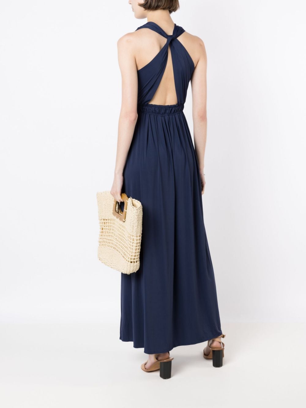 Shop Lygia & Nanny Venus Crossover-strap Dress In Blue