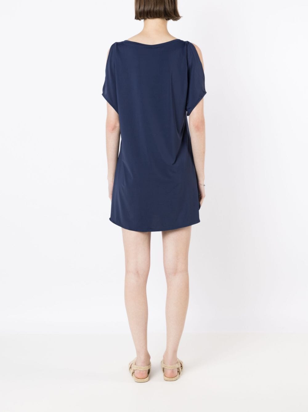 Shop Lygia & Nanny Allat Slit-sleeved Mini Dress In Blue