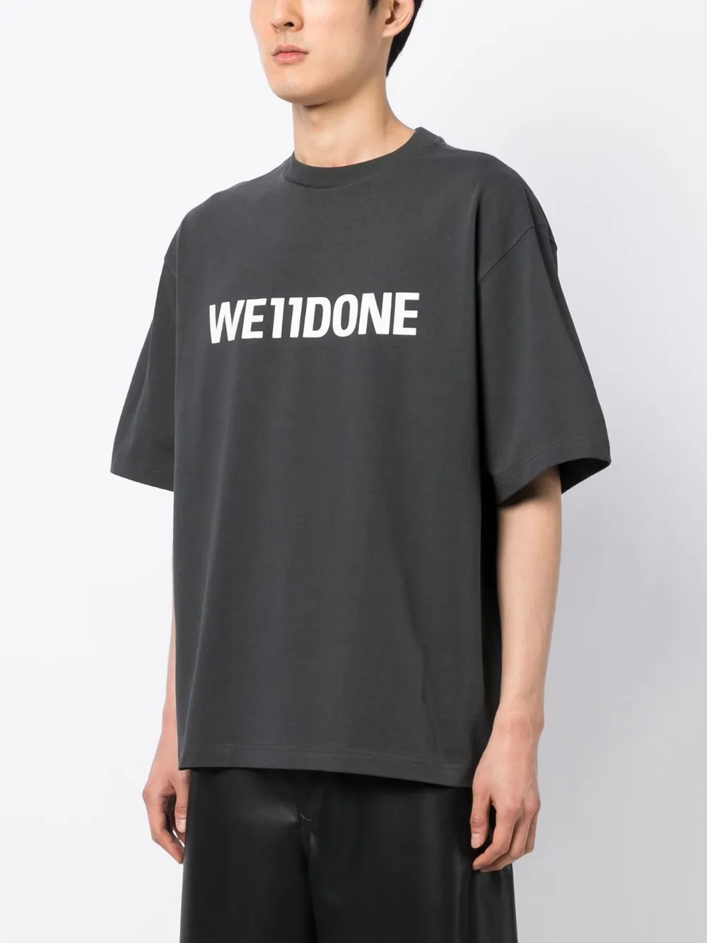 Shop We11 Done Logo-print Cotton T-shirt In Grau