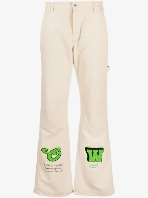 Off-White jeans rectos con apliques del logo