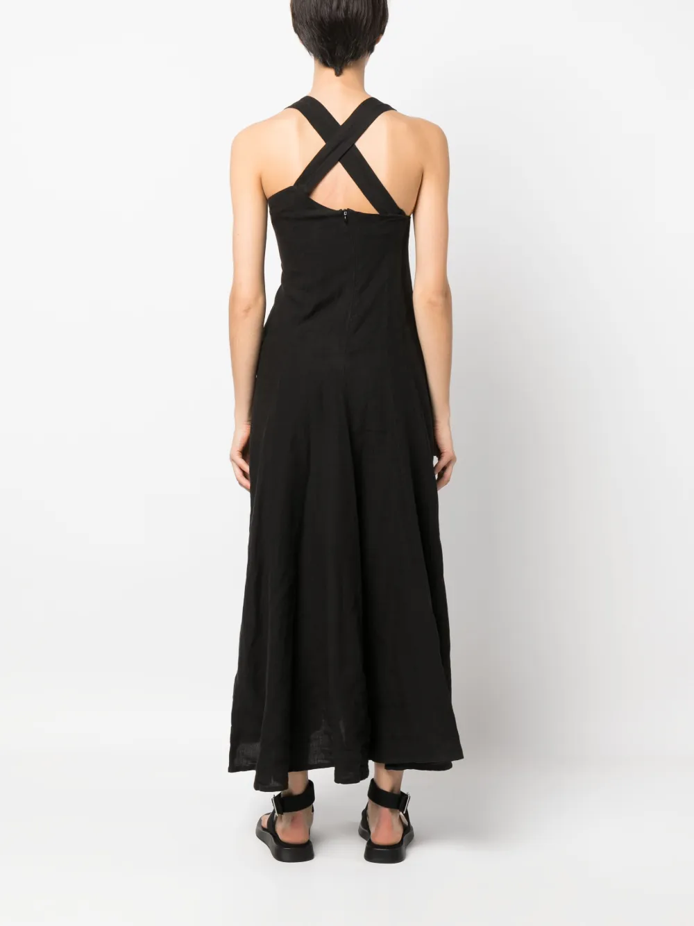 120 Lino Kleid Mit Gekreuzten Trägern Farfetch