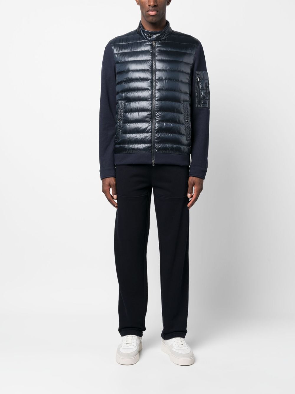 Shop Herno Padded-panel Zipped Jacket In Blue