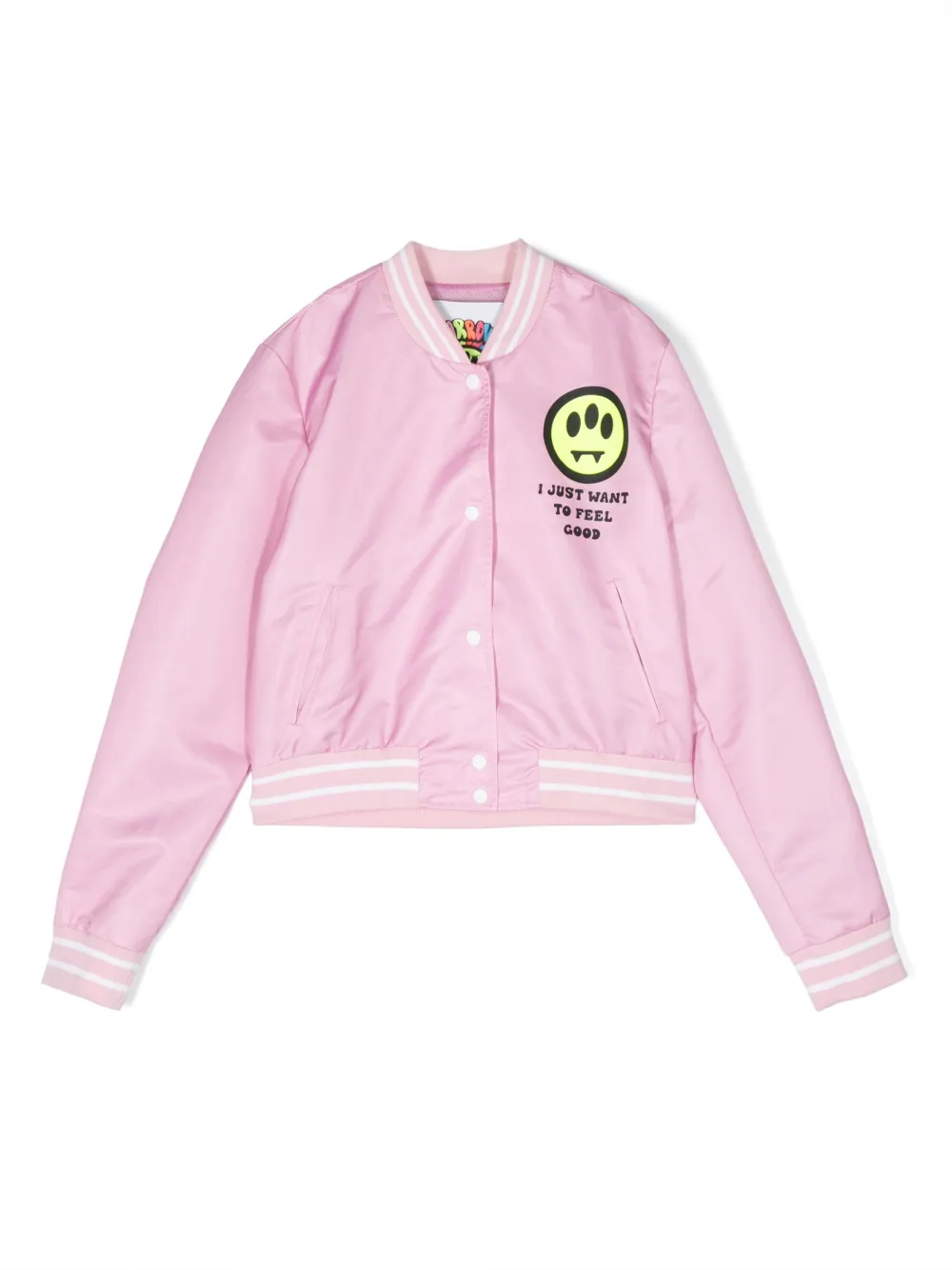 Barrow kids emoji-print bomber jacket - Pink