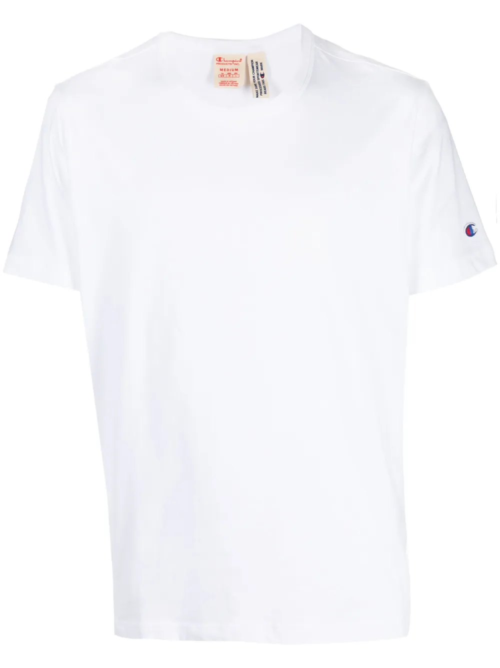 Champion Logo-patch Short-sleeve Cotton T-shirt In Weiss