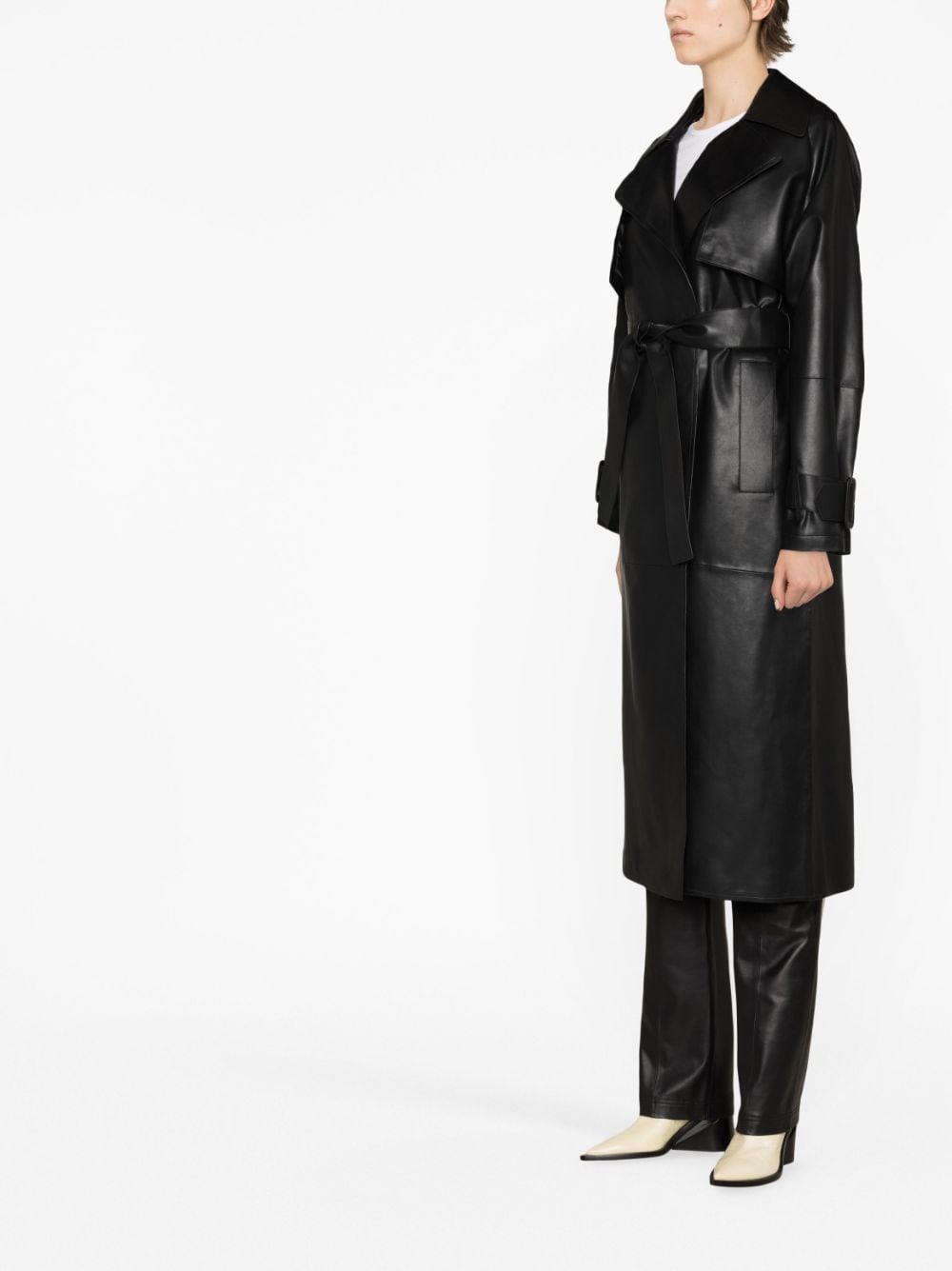 Shop Each X Other X Elizabeth Sulcer Oversized Faux Leather Trench Coat In Black