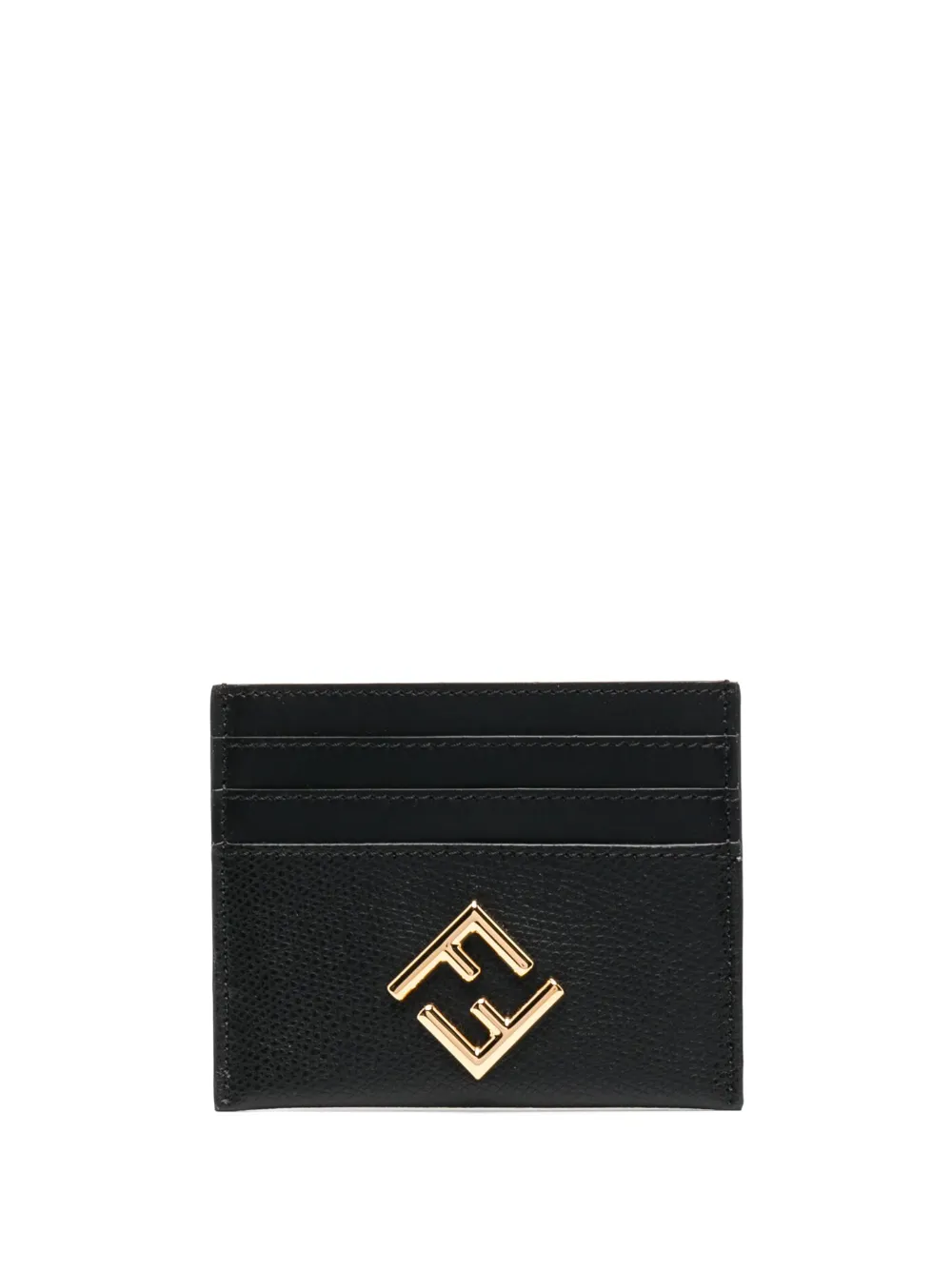 Fendi Logo-plaque Detail Card Holder In Black