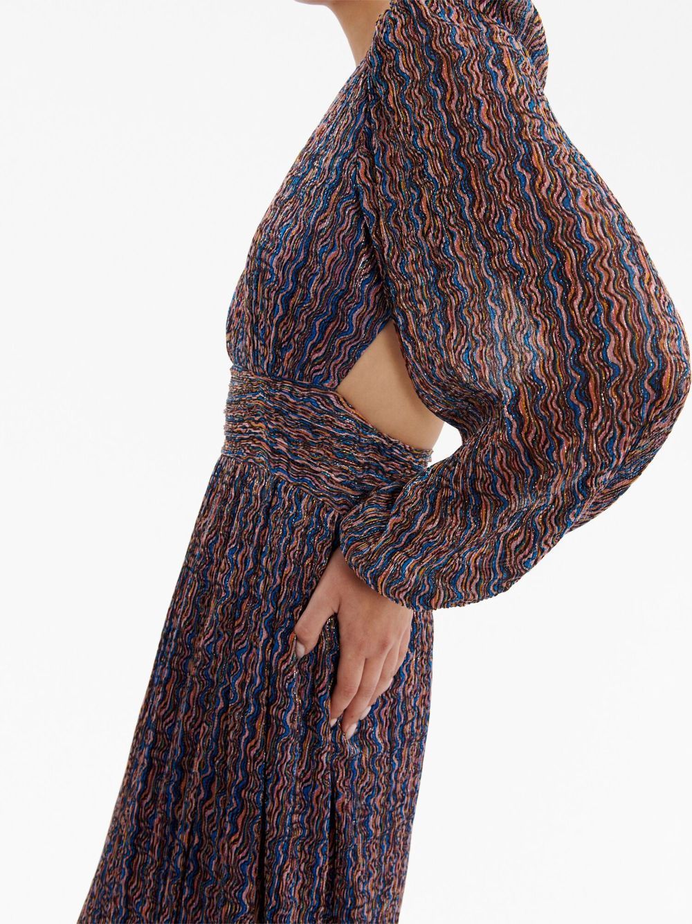 Shop Rebecca Vallance Blossom Long-sleeved Gown In Multicolour