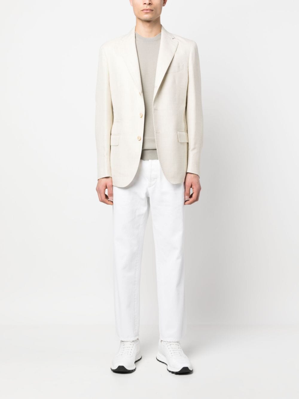 Eleventy Blazer met enkele rij knopen - Beige