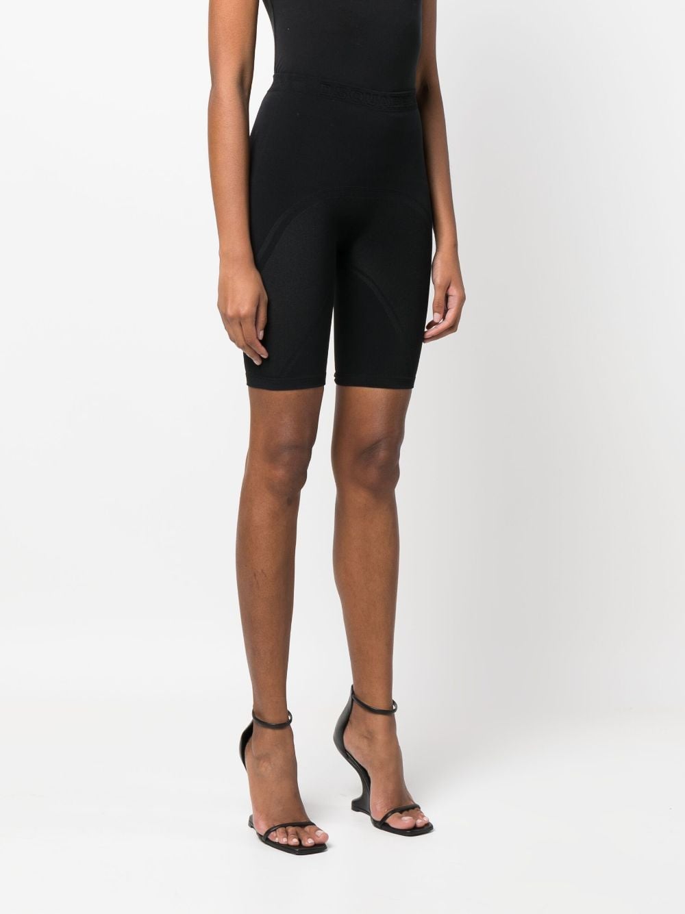 Shop Dsquared2 Logo-waistband High-waist Shorts In Black
