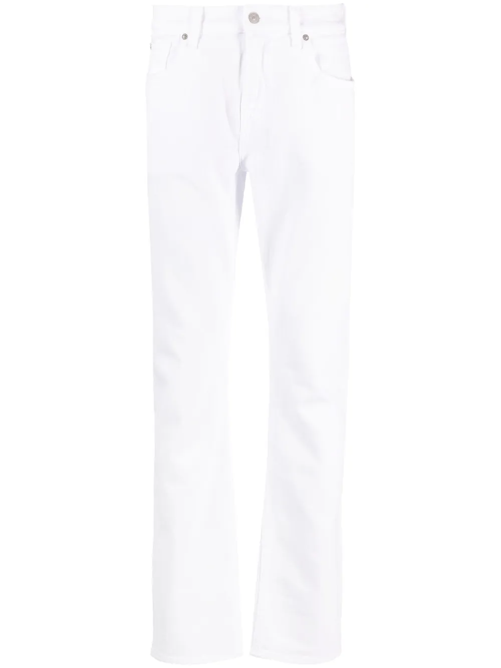 7 For All Mankind Luxe Performance Plus Slimmy Tapered Slim Fit Jeans In White In Weiss