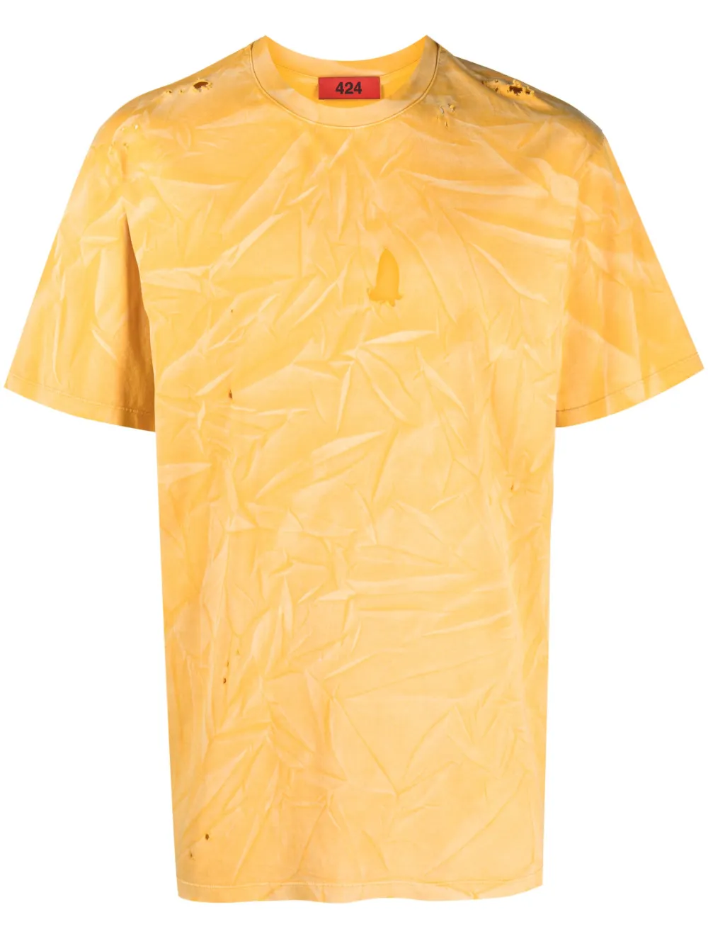 424 tie-dye short-sleeve T-shirt - Yellow