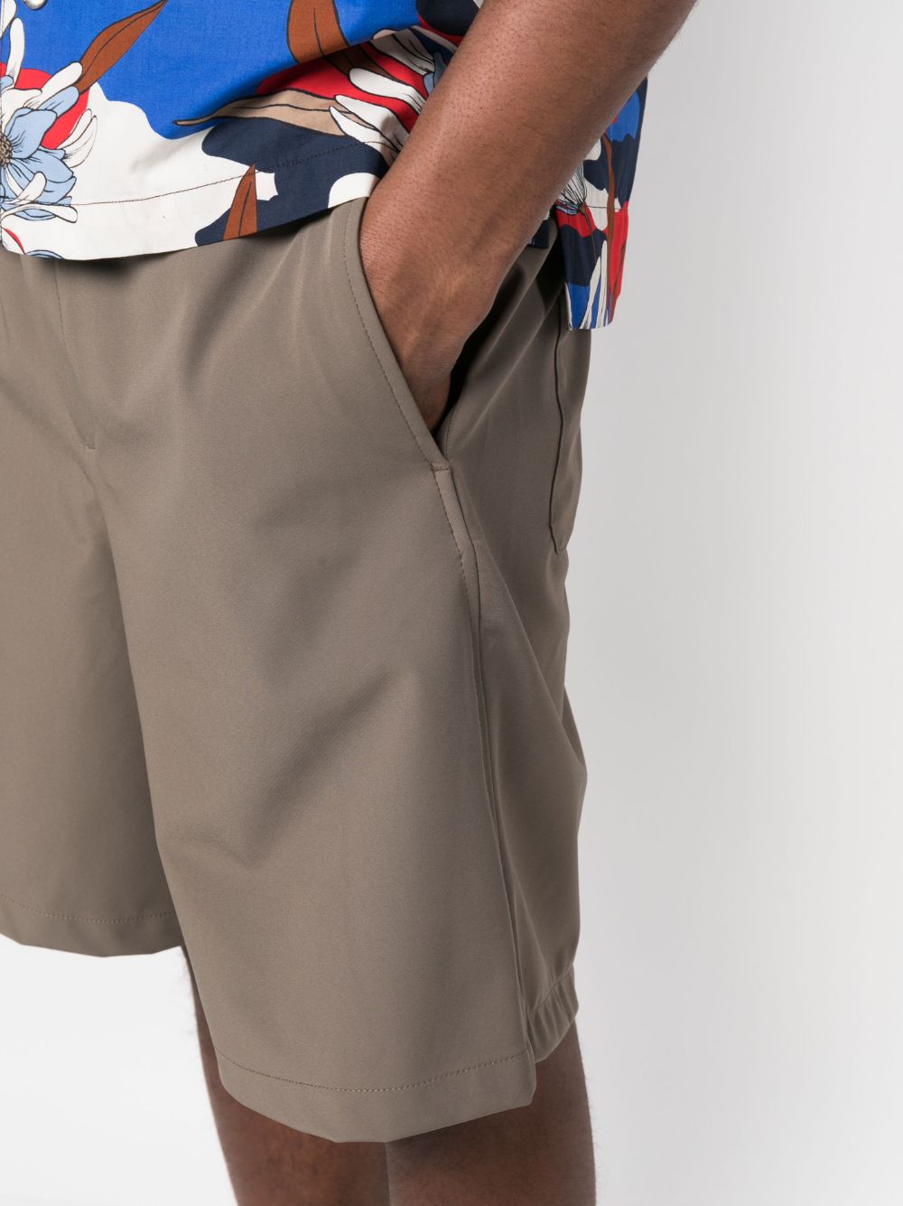Shop Emporio Armani Drawstring-fastening Track Shorts In Brown
