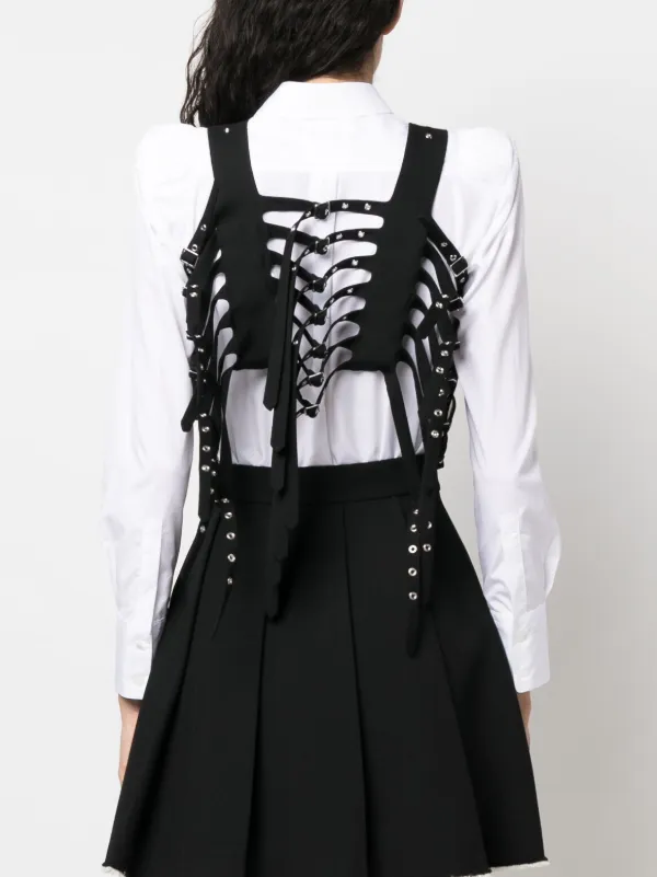 Noir Kei Ninomiya strap-detail Wool Vest - Farfetch