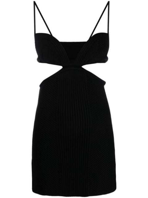 Off-White cut-out ribbed-knit minidress