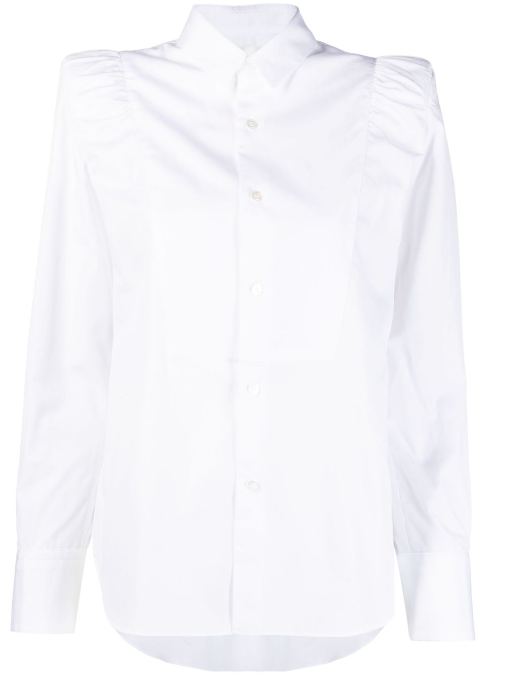 Comme Des Garçons Puff-sleeve Cotton Shirt In White