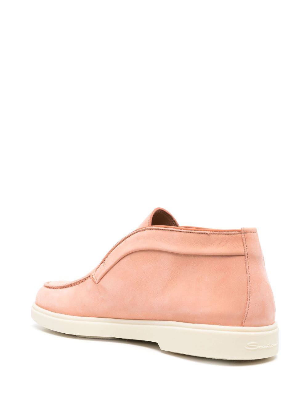 Shop Santoni Ankle-length Leather Loafers In Orange