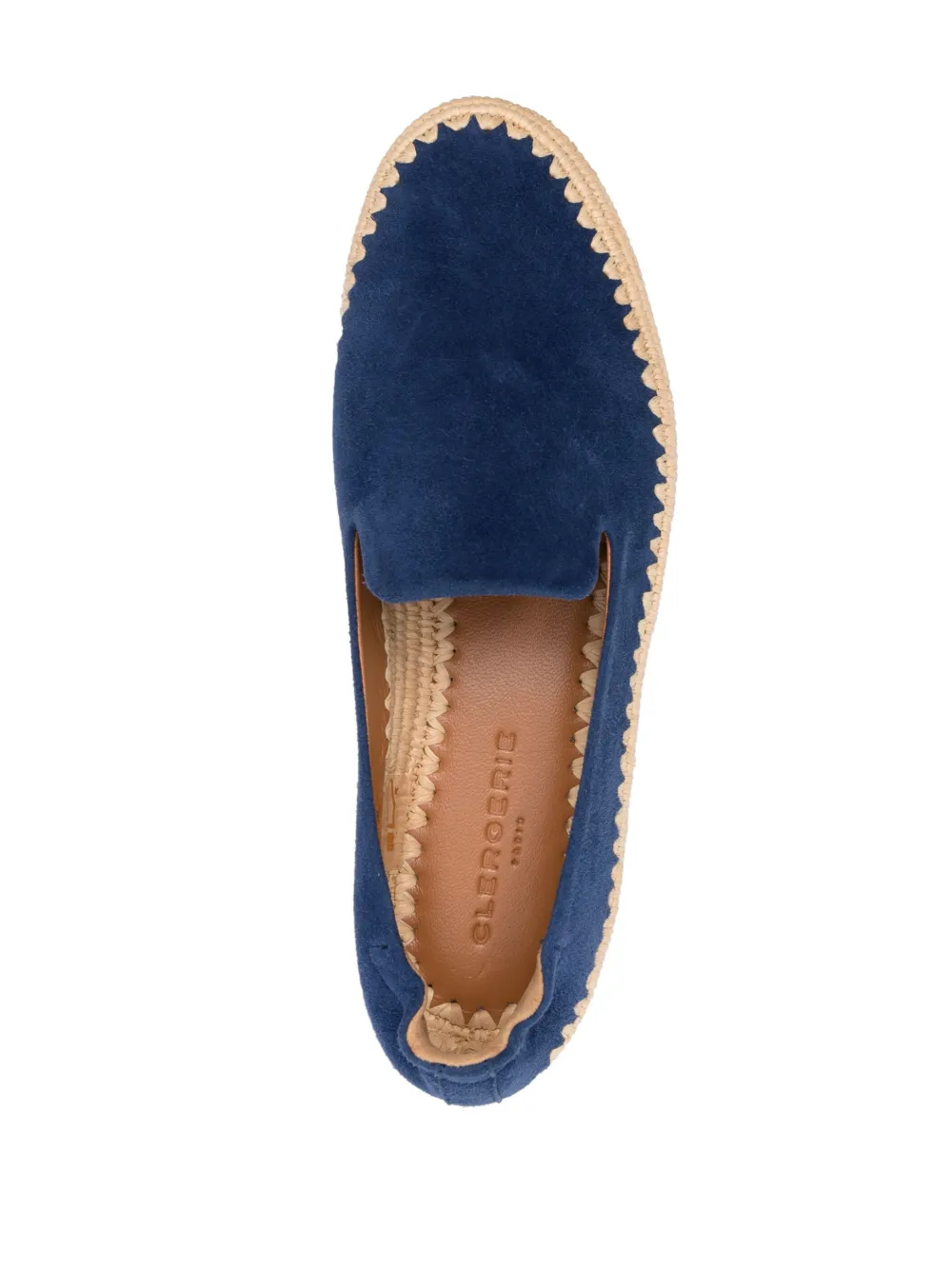 Shop Clergerie Calf-suede Slippers In Blue