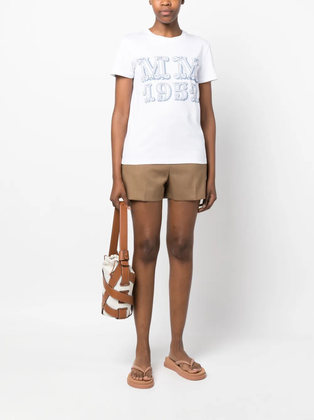 Max Mara T-shirt met logoprint Wit