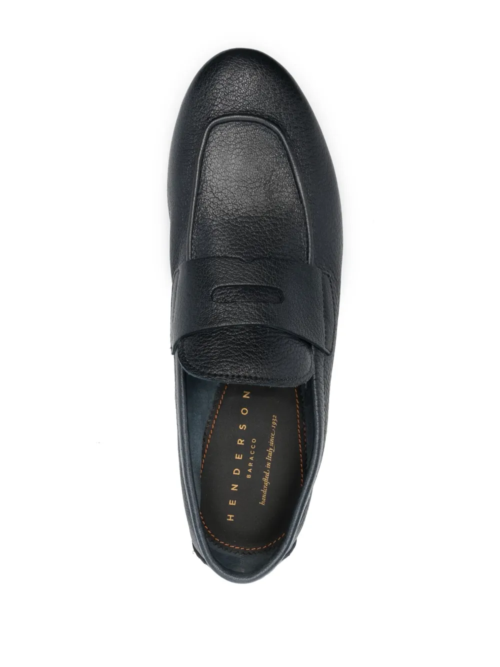 Henderson Baracco grained leather loafers Blue