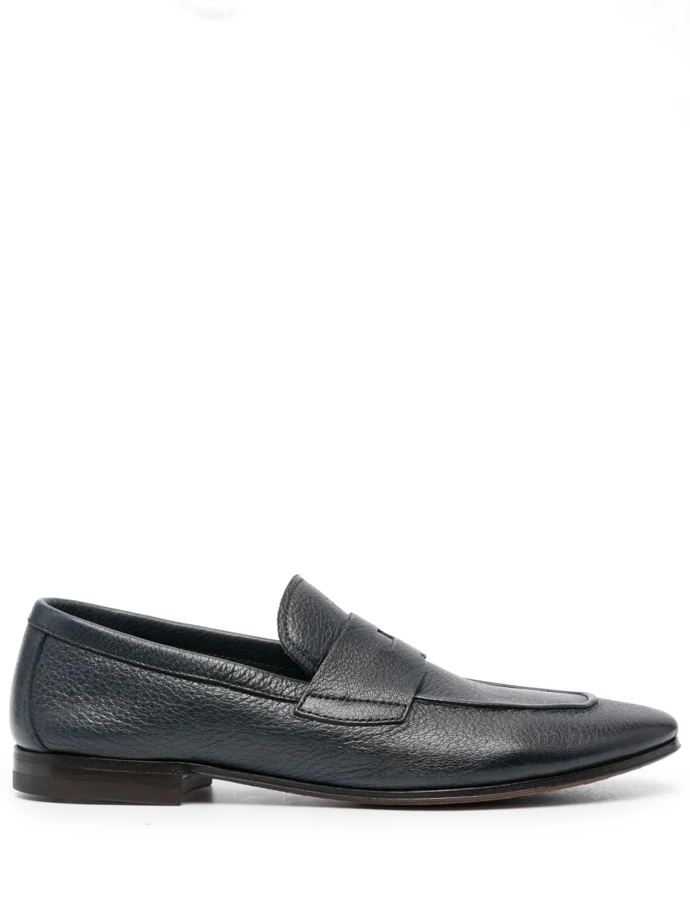 Henderson Baracco grained leather loafers Blue