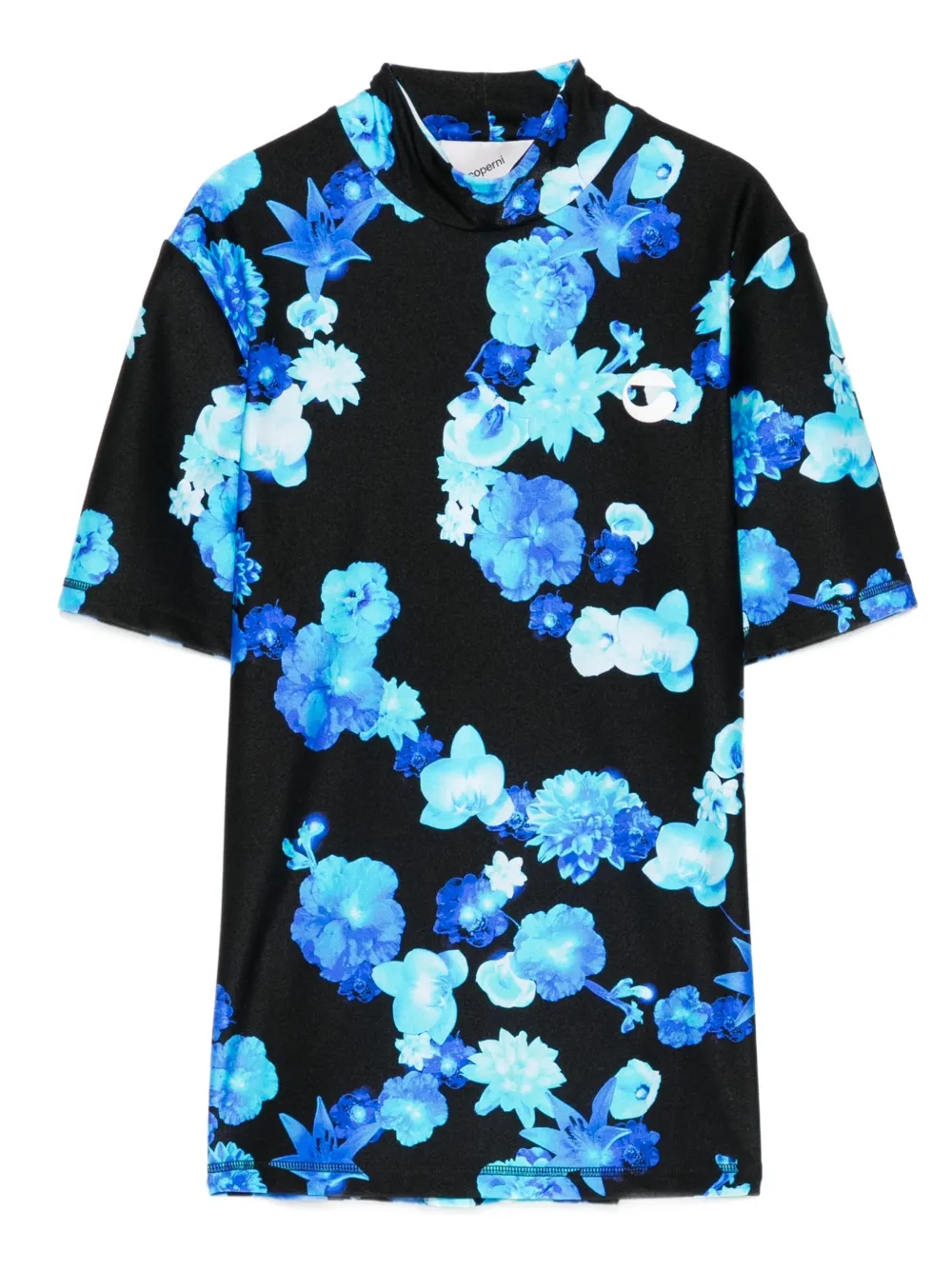 Coperni T-shirt met gedrapeerde hals Zwart