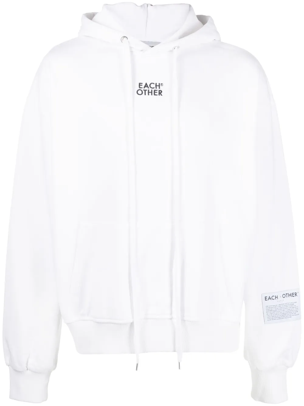 Each X Other Logo-embroidered Cotton Hoodie In White