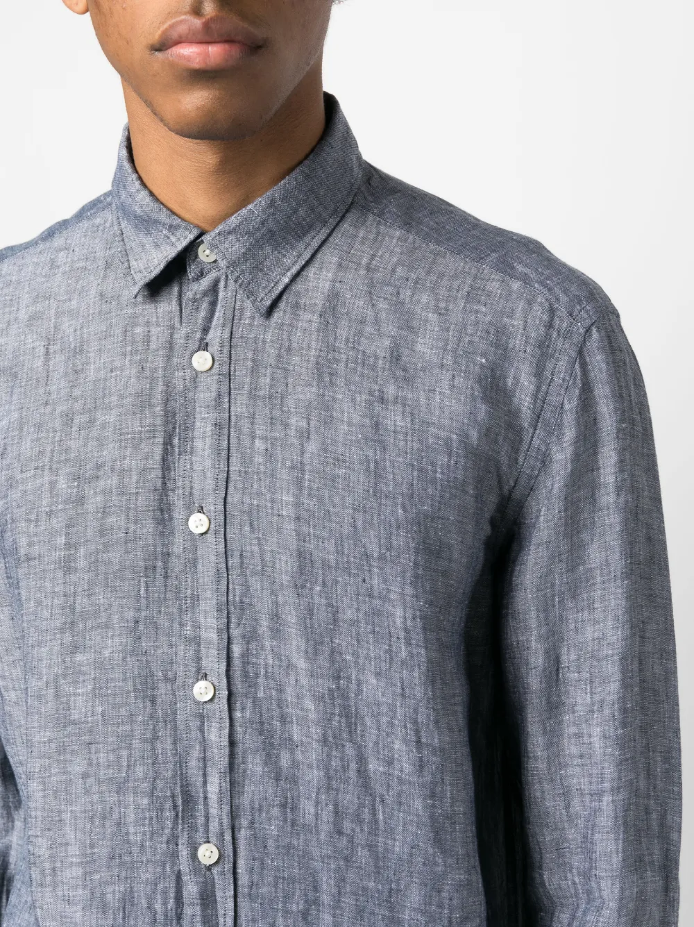 BOSS spreadcollar Linen Shirt Farfetch