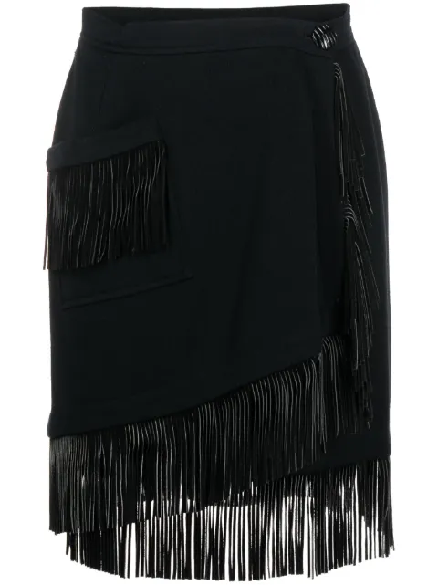 Saint Laurent Pre-Owned falda con flecos 1970