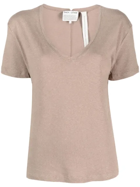 Each X Other Meliertes T-Shirt mit V-Ausschnitt
