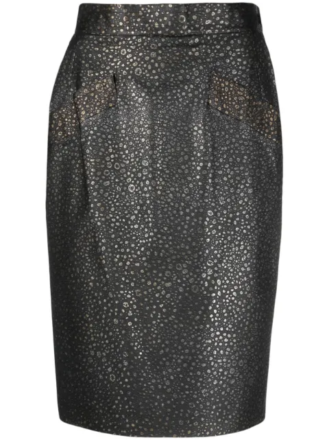 Saint Laurent Pre-Owned falda lápiz con motivo de lunares 1980