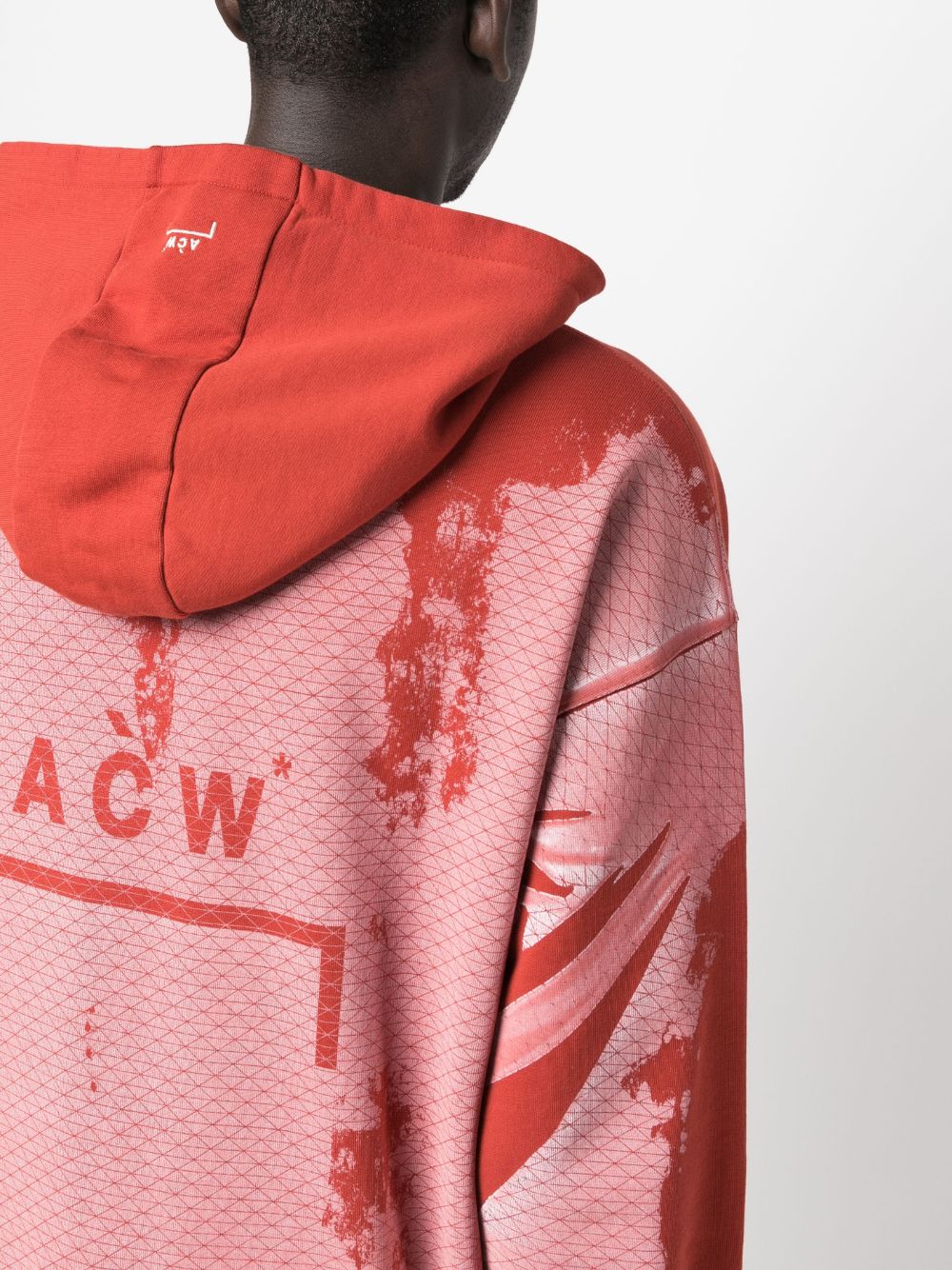 Shop A-cold-wall* Tie-dye Effect Hooded Sweatshirt In Red