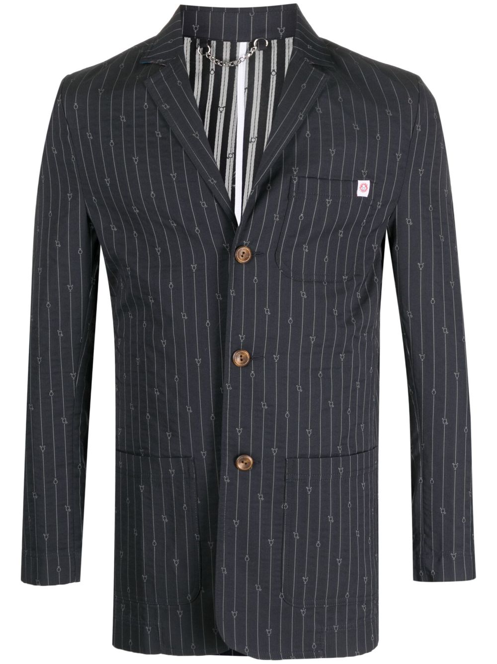 Charles Jeffrey Loverboy Single-breasted Pinstripe Blazer In Blau