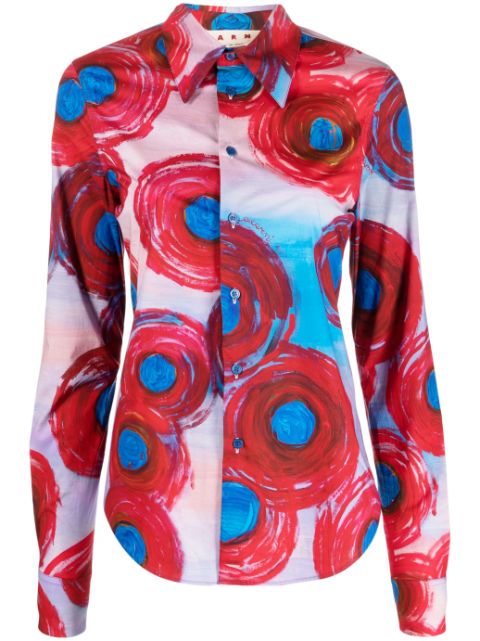 Marni graphic-print stretch-cotton shirt Women