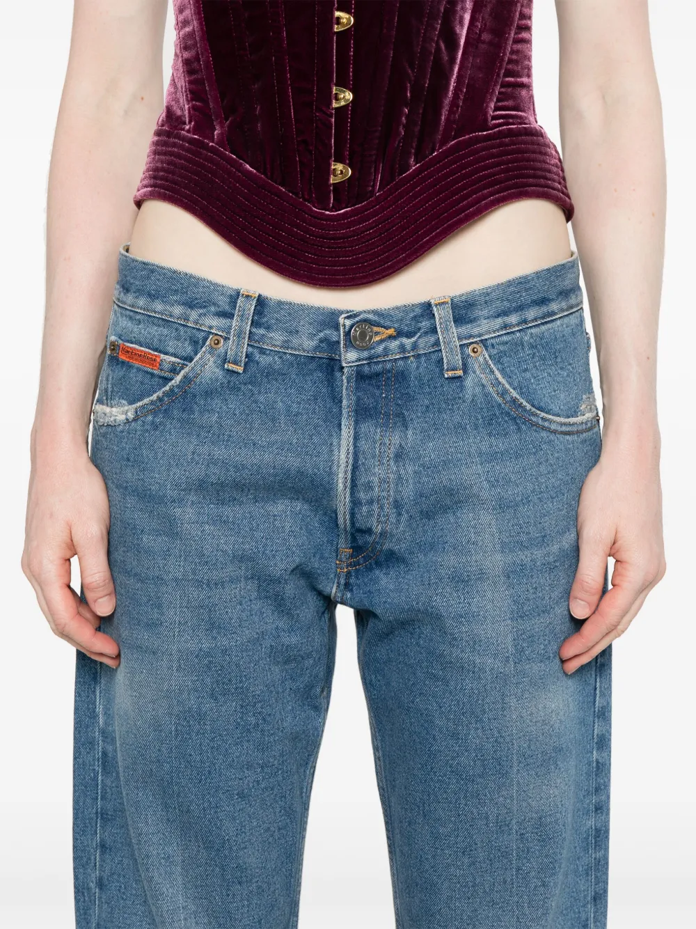 Martine Rose Low waist straight jeans Blauw