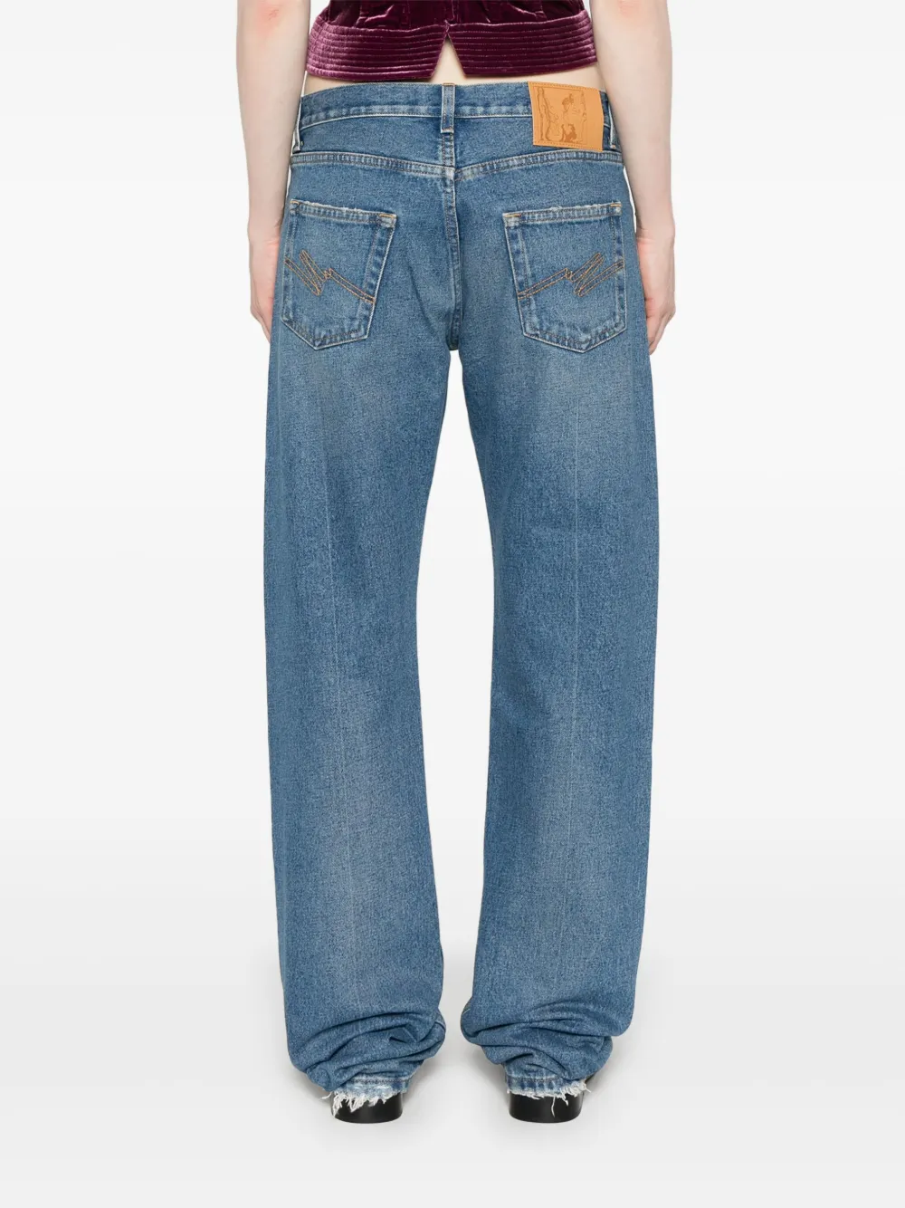 Martine Rose Low waist straight jeans Blauw
