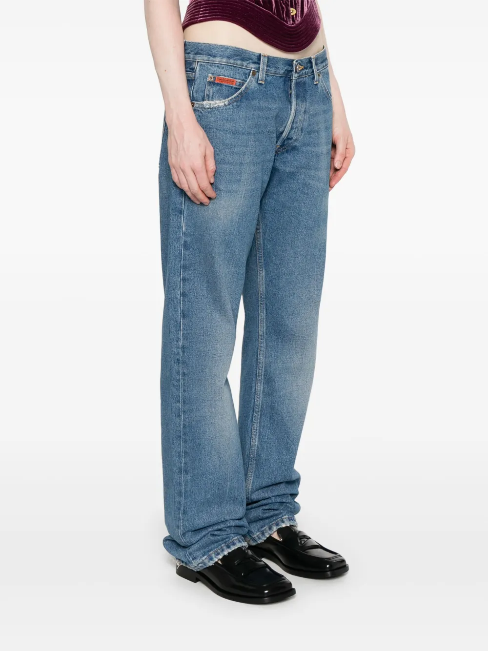 Martine Rose Low waist straight jeans Blauw